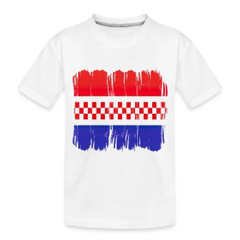 Kroatien hrvatska kroatien hrv hr zagreb geteilte Flagge - Kinder Premium Bio T-Shirt - Weiß - Vorne
