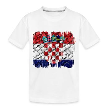 Kroatien hrvatska kroatien hrv hr zagreb geteilte Flagge - Kinder Premium Bio T-Shirt - Weiß - Vorne