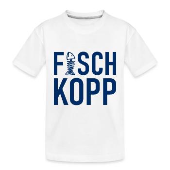 Fischkopp Fisch Fischkopf Küste Angler Fischer - Kinder Premium Bio T-Shirt - Weiß - Vorne