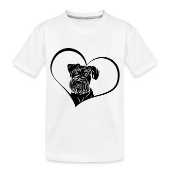 Schnauzer moyen en cœur - T-shirt bio Premium Enfant - blanc - Devant