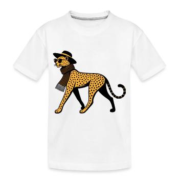 Leoparden-Chic - Kinder Premium Bio T-Shirt - Weiß - Vorne