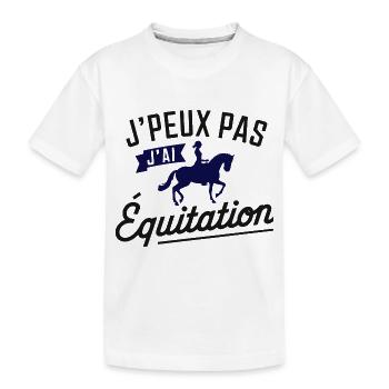 Ich kann nicht reiten - Kinder Premium Bio T-Shirt - Weiß - Vorne