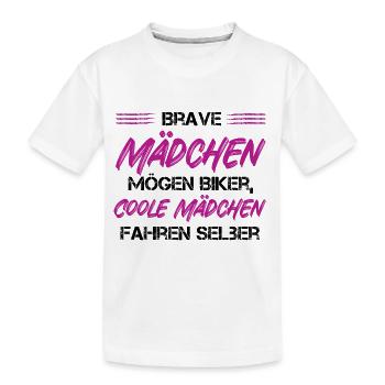 Good Girls – Fortes sur deux roues - T-shirt bio Premium Enfant - blanc - Devant