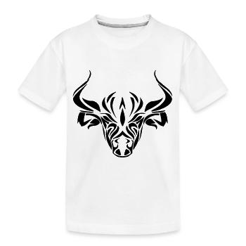 Stier - Kinder Premium Bio T-Shirt - Weiß - Vorne