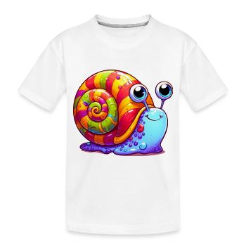 Schnecke - Kinder Premium Bio T-Shirt - Weiß - Vorne