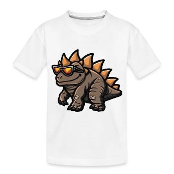 Dinosaure Stegosaurus Bande dessinée Cool - T-shirt bio Premium Enfant - blanc - Devant
