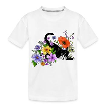 Katze - Kinder Premium Bio T-Shirt - Weiß - Vorne