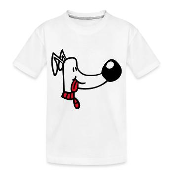 Dog Face Funny Cute Tongue Sticking Out Head - Kids' Premium Organic T-Shirt - white - Front