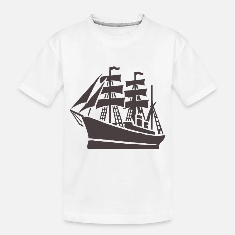 Schiff Schifffahrt - Kinder Premium Bio T-Shirt - Weiß