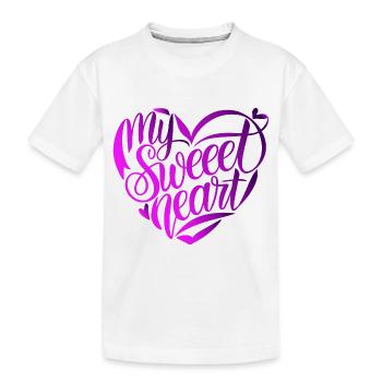 T-SHIRT COOL, MON CŒUR DE SWEEET - T-shirt bio Premium Enfant - blanc - Devant