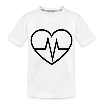 battement de coeur - T-shirt bio Premium Enfant - blanc - Devant