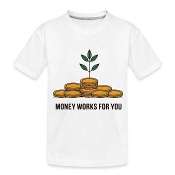 L’ARGENT TRAVAILLE POUR VOUS - T-shirt bio Premium Enfant - blanc - Devant