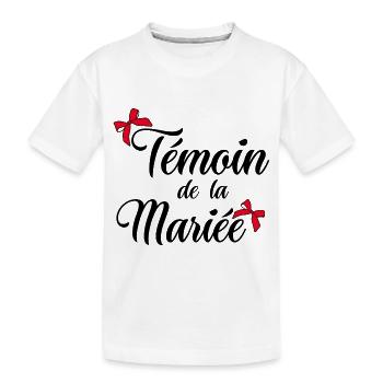 Témoin de la mariée noeud - T-shirt bio Premium Enfant - blanc - Devant
