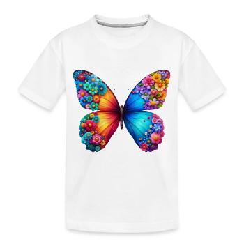 Bunter Schmetterling, von der Natur inspirierte Sommerstimmungen - Kinder Premium Bio T-Shirt - Weiß - Vorne