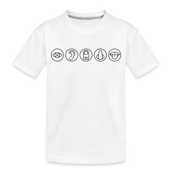 Fünf Sinne, Sinnesorgane, Medizin - Kinder Premium Bio T-Shirt - Weiß - Vorne