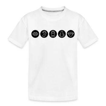 Cinq sens, organes sensoriels - T-shirt bio Premium Enfant - blanc - Devant