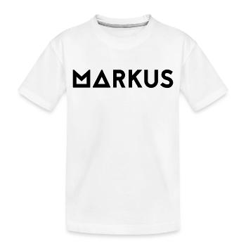 First name Markus - Kids' Premium Organic T-Shirt - white - Front