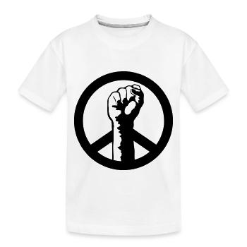 peace power - Kids' Premium Organic T-Shirt - white - Front