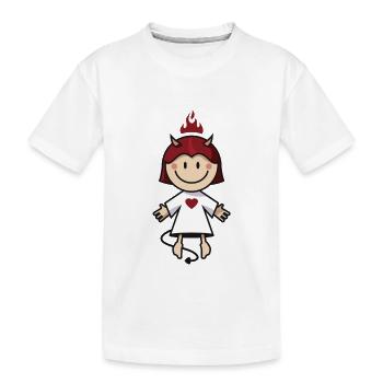 vl038c_teufelchen_4c - Kinder Premium Bio T-Shirt - Weiß - Vorne