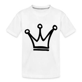 crown icon - Kids' Premium Organic T-Shirt - white - Front