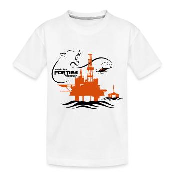 Forties Oil Rig Platform North Sea Aberdeen - Kids' Premium Organic T-Shirt - white - Front