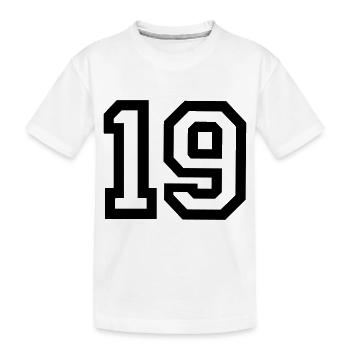 19 Collegestyle - Kinder Premium Bio T-Shirt - Weiß - Vorne