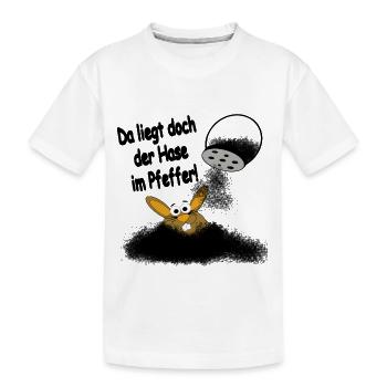 Hase im Pfeffer - Kinder Premium Bio T-Shirt - Weiß - Vorne