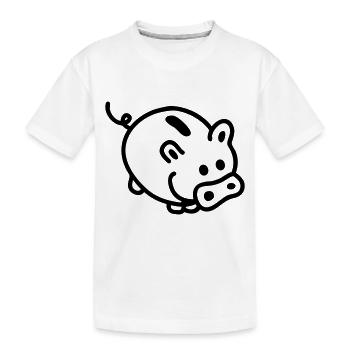 Piggy bank - Line - Kids' Premium Organic T-Shirt - white - Front