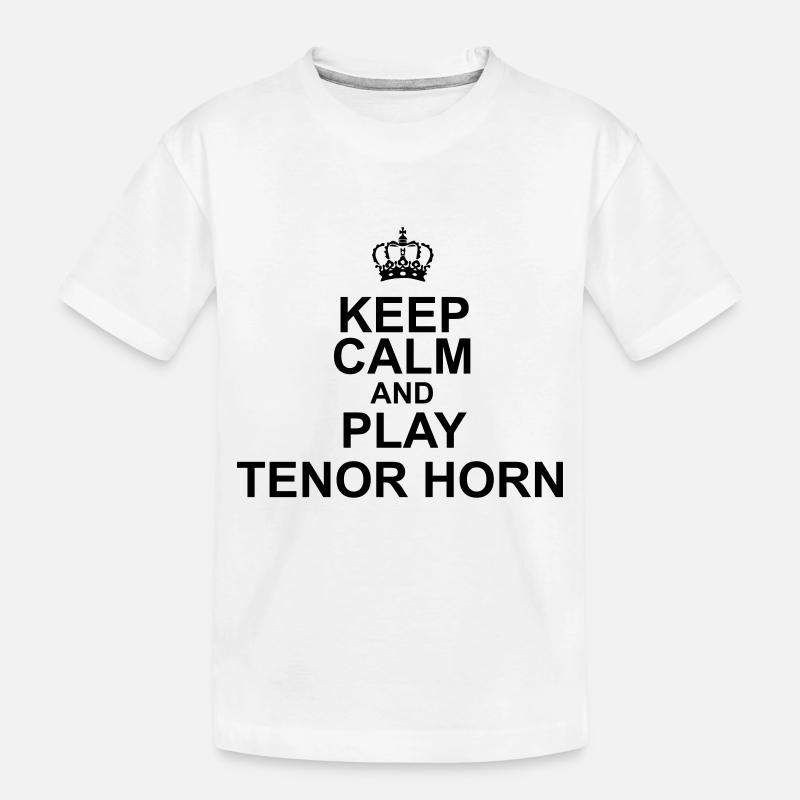 Keep Calm and play Tenor Horn - T-shirt bio Premium Enfant - blanc