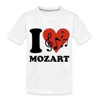 I love Mozart - Kinder Premium Bio T-Shirt - Weiß - Vorne