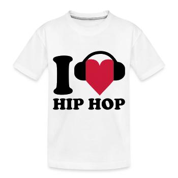 I love Music - Hip Hop - Kinder Premium Bio T-Shirt - Weiß - Vorne