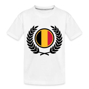 Belgique (drapeau & couronne de laurier) - T-shirt bio Premium Enfant - blanc - Devant