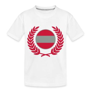 Autriche (drapeau et couronne de laurier) - T-shirt bio Premium Enfant - blanc - Devant