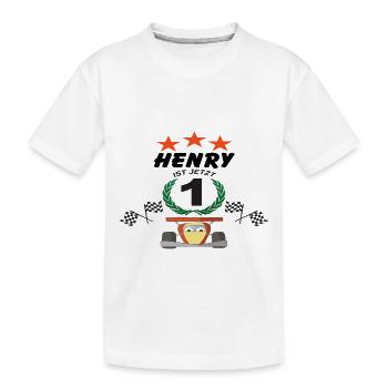 Henry ist jetzt 1 - Kinder Premium Bio T-Shirt - Weiß - Vorne