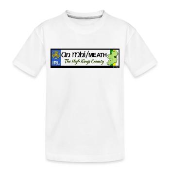 CO. MEATH, IRELAND: licence plate tag style decal - Kids' Premium Organic T-Shirt - white - Front