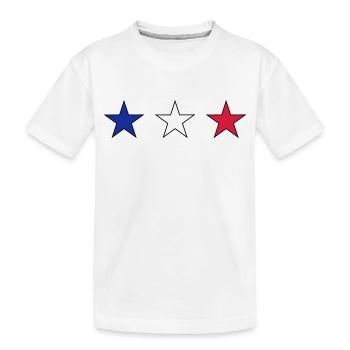 France trois étoiles en bleu-blanc-rouge - T-shirt bio Premium Enfant - blanc - Devant