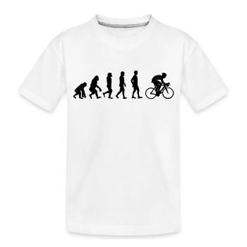 Evolution Fahrrad - Kinder Premium Bio T-Shirt - Weiß - Vorne