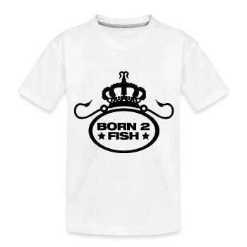 born_to_fish_design_f1 - Kinder Premium Bio T-Shirt - Weiß - Vorne