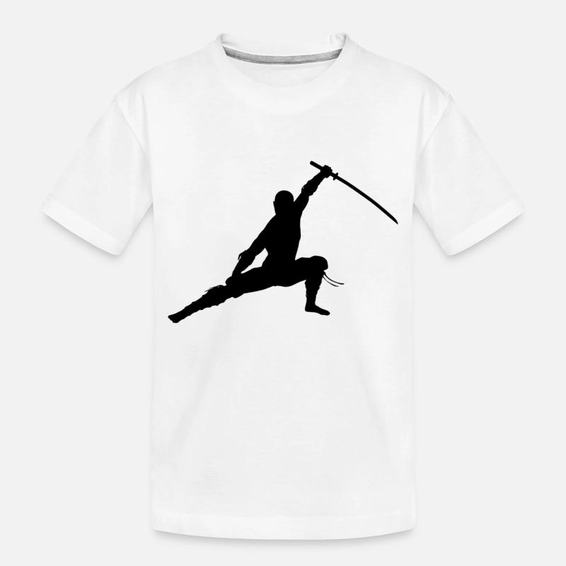 Ninja - Kinder Premium Bio T-Shirt - Weiß