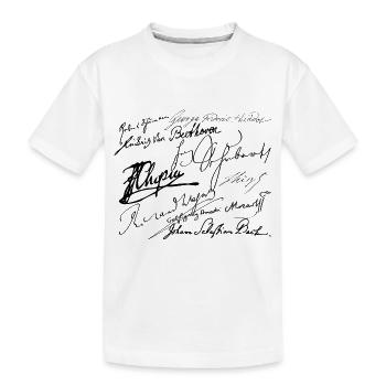 Unterschriften der Musiker - Kinder Premium Bio T-Shirt - Weiß - Vorne