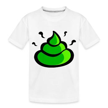 emoji caca vert - T-shirt bio Premium Enfant - blanc - Devant