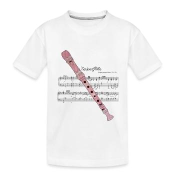 flûte avec des notes de flûte magique e 228 - T-shirt bio Premium Enfant - blanc - Devant