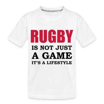 rugby style - Kids' Premium Organic T-Shirt - white - Front