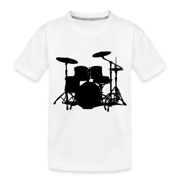 drums - Kids' Premium Organic T-Shirt - white - Front