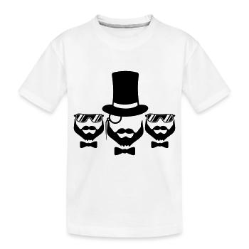 team 3 freunde crew party sir zylinder hut monokel - Kinder Premium Bio T-Shirt - Weiß - Vorne