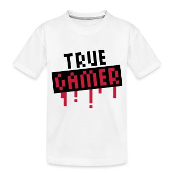 True Gamer Stamp - Kids' Premium Organic T-Shirt - white - Front