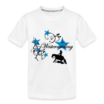 Westernriding Slider Tribal Sterne - Kinder Premium Bio T-Shirt - Weiß - Vorne