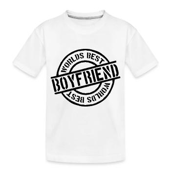 Stempel Worlds best Boyfriend - Kids' Premium Organic T-Shirt - white - Front