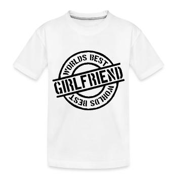 Stempel Worlds best Girlfriend - Kids' Premium Organic T-Shirt - white - Front