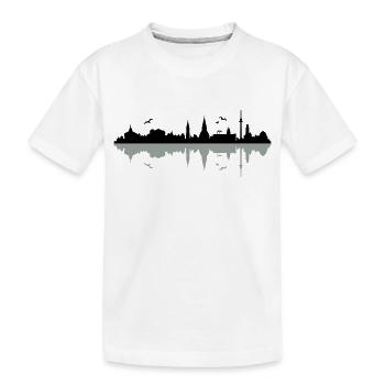 Skyline Kiel - Kinder Premium Bio T-Shirt - Weiß - Vorne